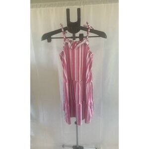 Tommy Bahama size 7 girls dress, pink and white striped